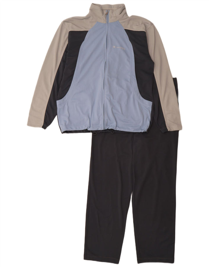 Champion Chándal Completo Para Hombre Poliéster Color Block Negro Mediano