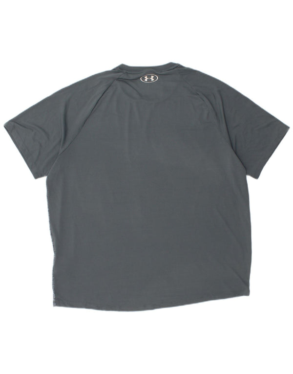 Under Armour - Camiseta para hombre, talla grande, poliéster moteado gris