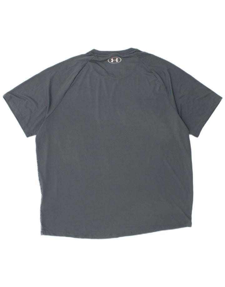 Under Armour - Camiseta para hombre, talla grande, poliéster moteado gris