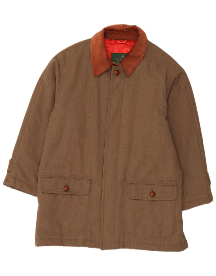 Abrigo Brooksfield para hombre IT 50 grande color marrón
