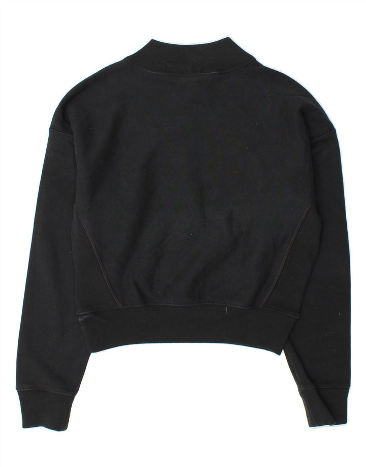 CHAMPION Womens Crop Oversized Sweatshirt Jumper UK 10 Small Black Cotton Vintage Champion and Second-Hand Champion from Messina Hembry 