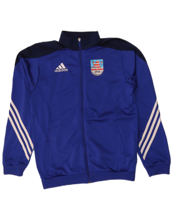 Adidas Hombre Gráfico Chándal Top Chaqueta Pequeño Azul Colorblock Poliéster