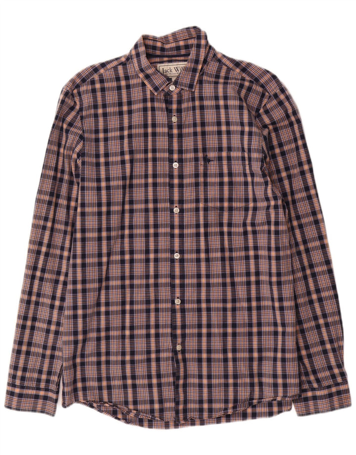 Camisa Jack Wills Hombre De Corte Clásico De Algodón A Cuadros Azul Medio