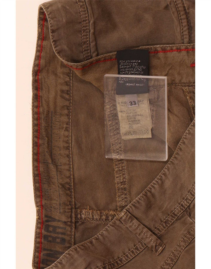Scorpion Bay Pantalones cortos casuales regulares para hombre W33 Algodón marrón medio