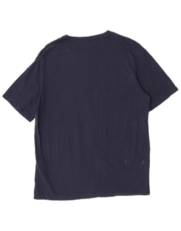 Jack & Jones - Camiseta gráfica para hombre, talla grande, algodón azul marino
