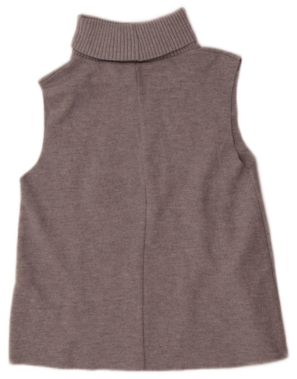 Zara Mujer Chaleco Tank Top UK 10 Small Gris Poliéster