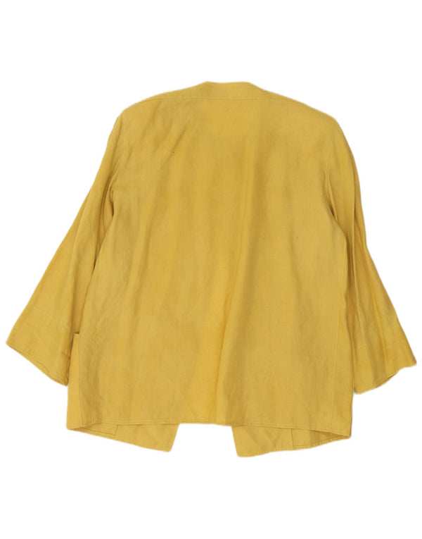 Vintage mujer 1 botón Blazer chaqueta Reino Unido 16 grande amarillo