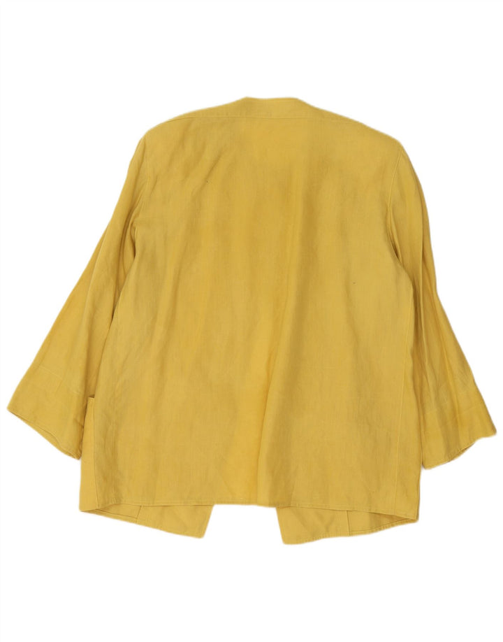 Vintage mujer 1 botón Blazer chaqueta Reino Unido 16 grande amarillo