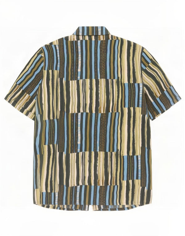 Cherie Blusa camisera de manga corta para mujer IT 48 XL Seda a rayas multicolor