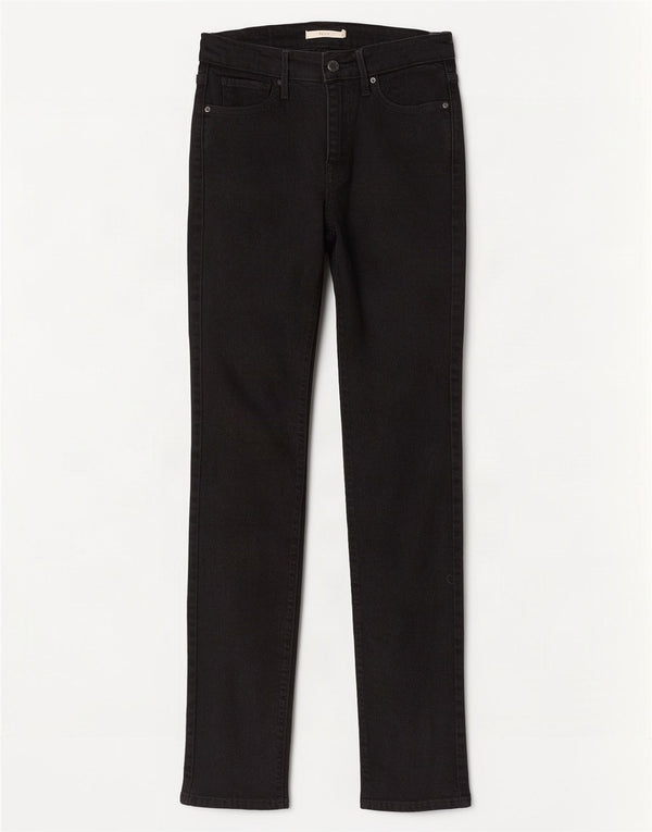 Levi's Mujer 712 Slim Jeans W25 L32 Algodón Negro