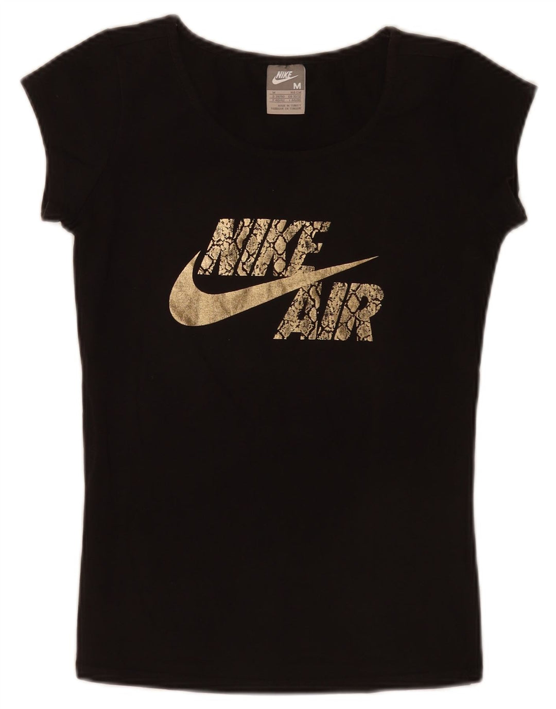 Nike - Camiseta gráfica para mujer, talla 10/12, talla M, color negro