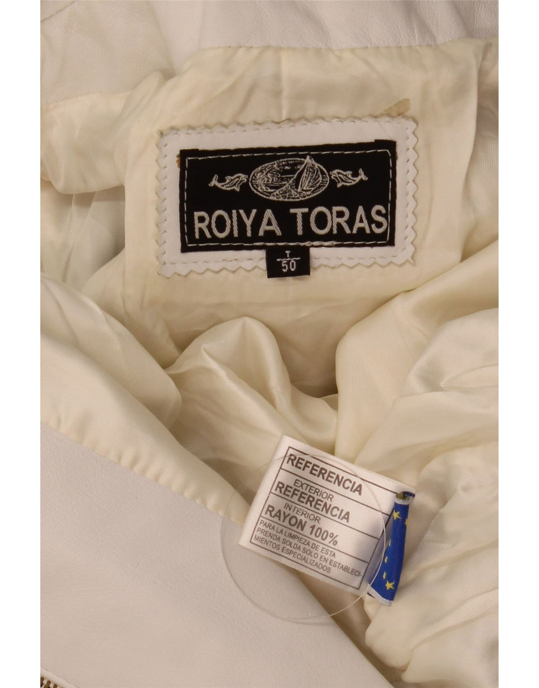 Chaqueta de cuero vintage para mujer IT 50 XL Blanco