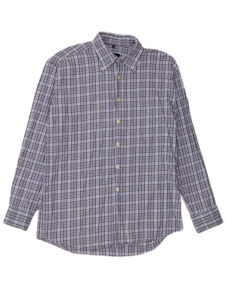 Camisa de hombre Daniel Hechter de algodón a cuadros azul medio