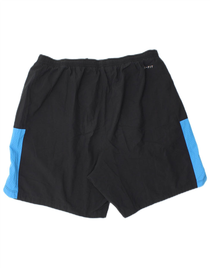 Nike - Pantalones cortos deportivos Dri Fit para hombre, poliéster color block, talla grande, color negro