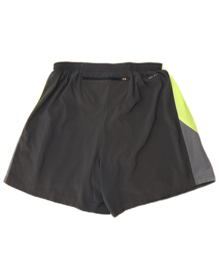 Pantalones cortos deportivos Nike Dri Fit para hombre gris medio color block