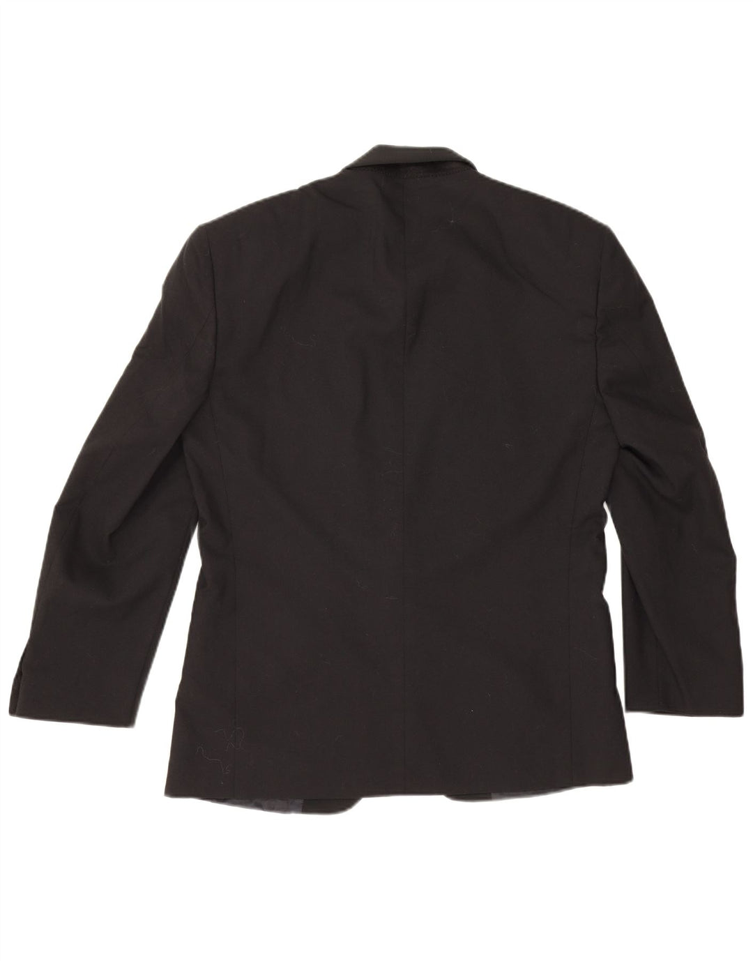 Vintage Hombre 1 Botón Blazer Chaqueta IT 48 Medio Negro Virgen Lana Clásico