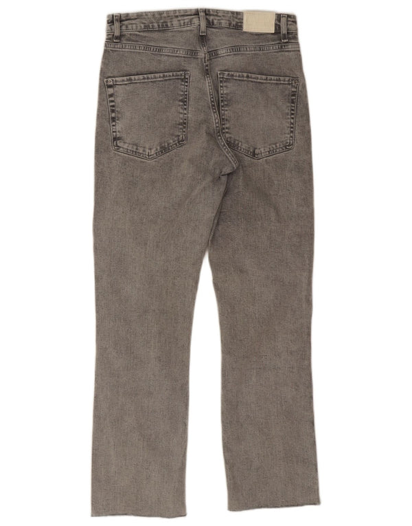 Zara Vaqueros Rectos Mujer EU 36 XS W26 L27 Algodón Gris