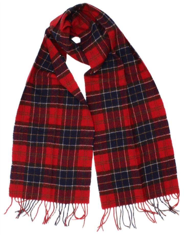 Barbour Bufanda rectangular para hombre talla única lana a cuadros roja clásica