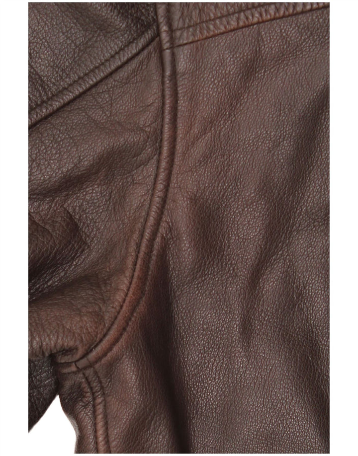 Harry&Moore Chaqueta de cuero para hombre IT 54 2XL Cuero marrón