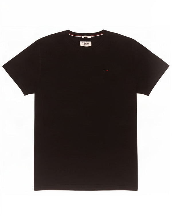 Tommy Hilfiger - Camiseta para hombre, talla pequeña, algodón negro