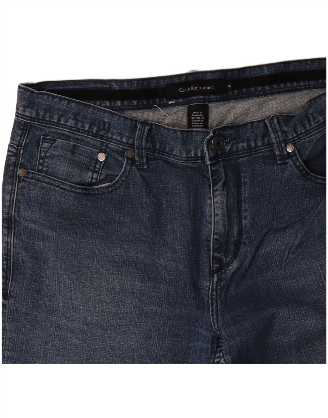 CALVIN KLEIN Vaqueros rectos para hombre W34 L30 Algodón azul