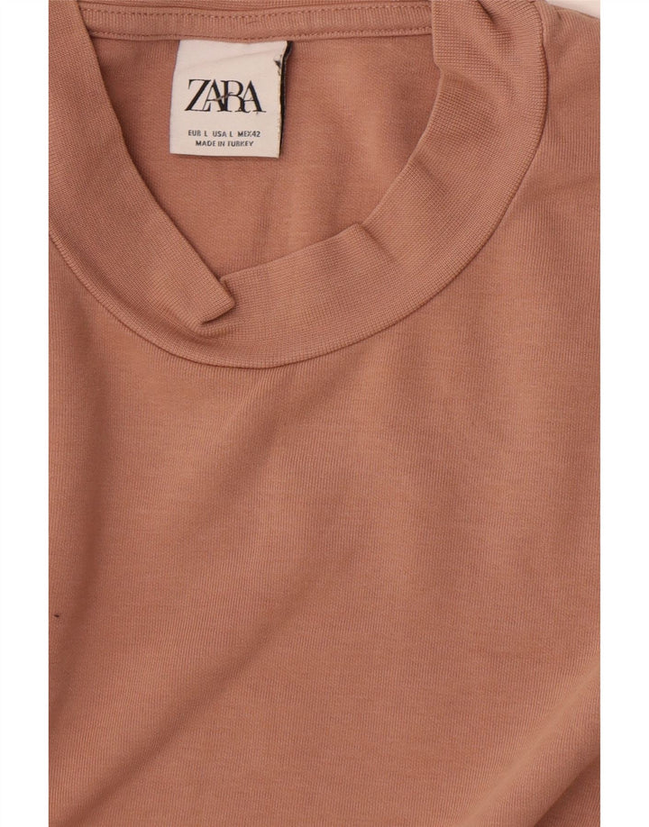 Zara Hombre Top Manga Larga Grande Marrón