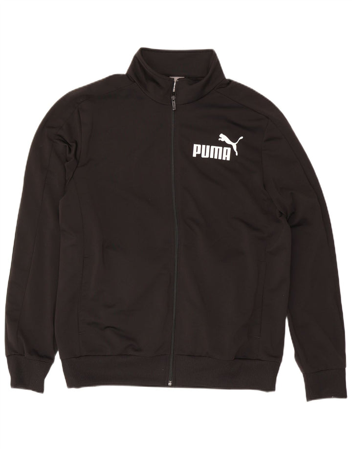 Puma Mens Graphic Chándal Top Chaqueta Grande Poliéster Negro