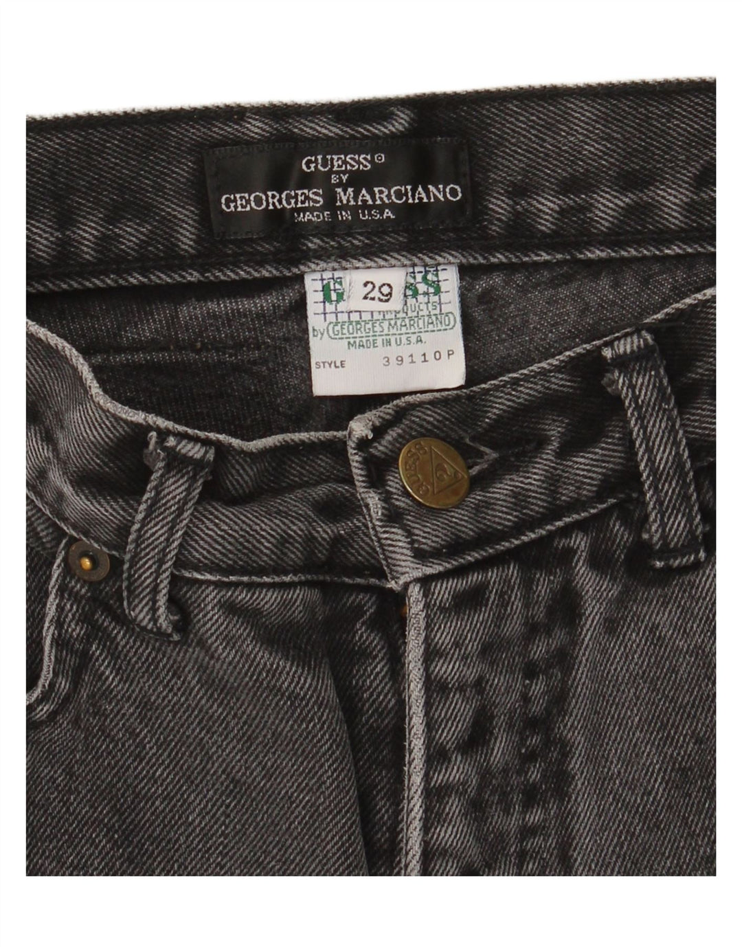 Vaqueros Guess Mujer Tapered W29 L24 Algodón Negro