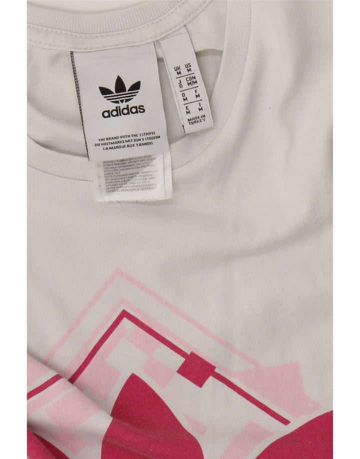 Adidas - Camiseta gráfica para mujer, talla 40, algodón blanco mediano