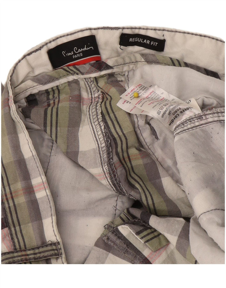 Pierre Cardin Pantalones cortos chinos de corte regular para hombre W34 Cuadros multicolores grandes