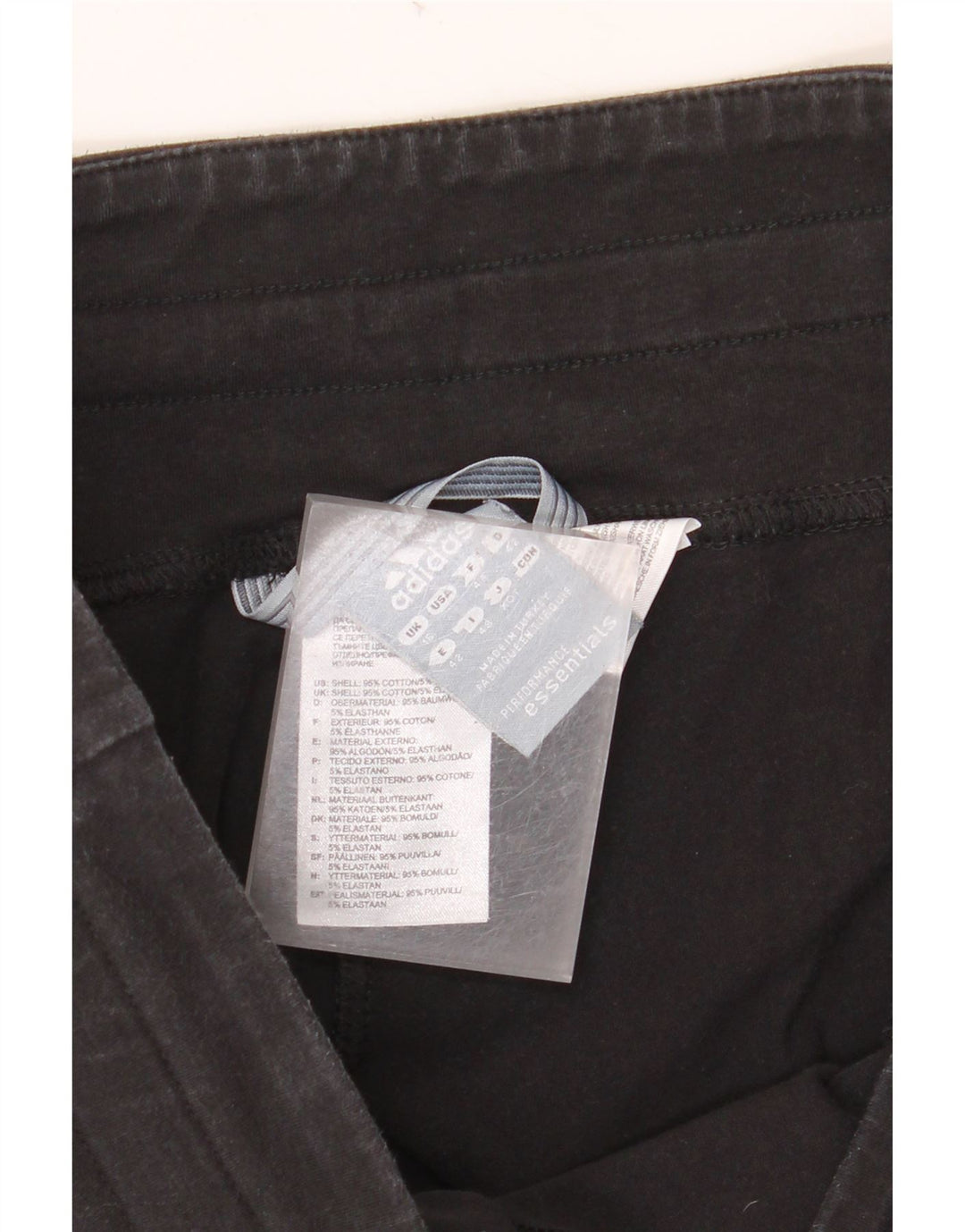 ADIDAS Mujer Capri Chándal Pantalones Joggers UK 16 Grande Negro Algodón