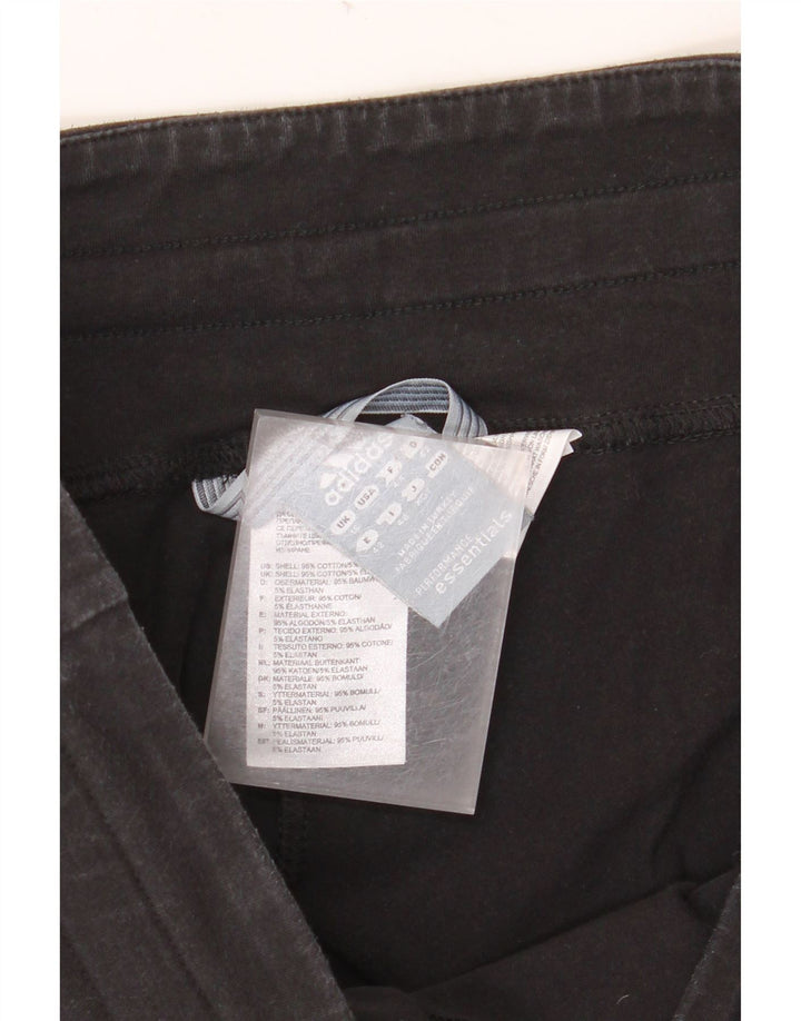 ADIDAS Mujer Capri Chándal Pantalones Joggers UK 16 Grande Negro Algodón