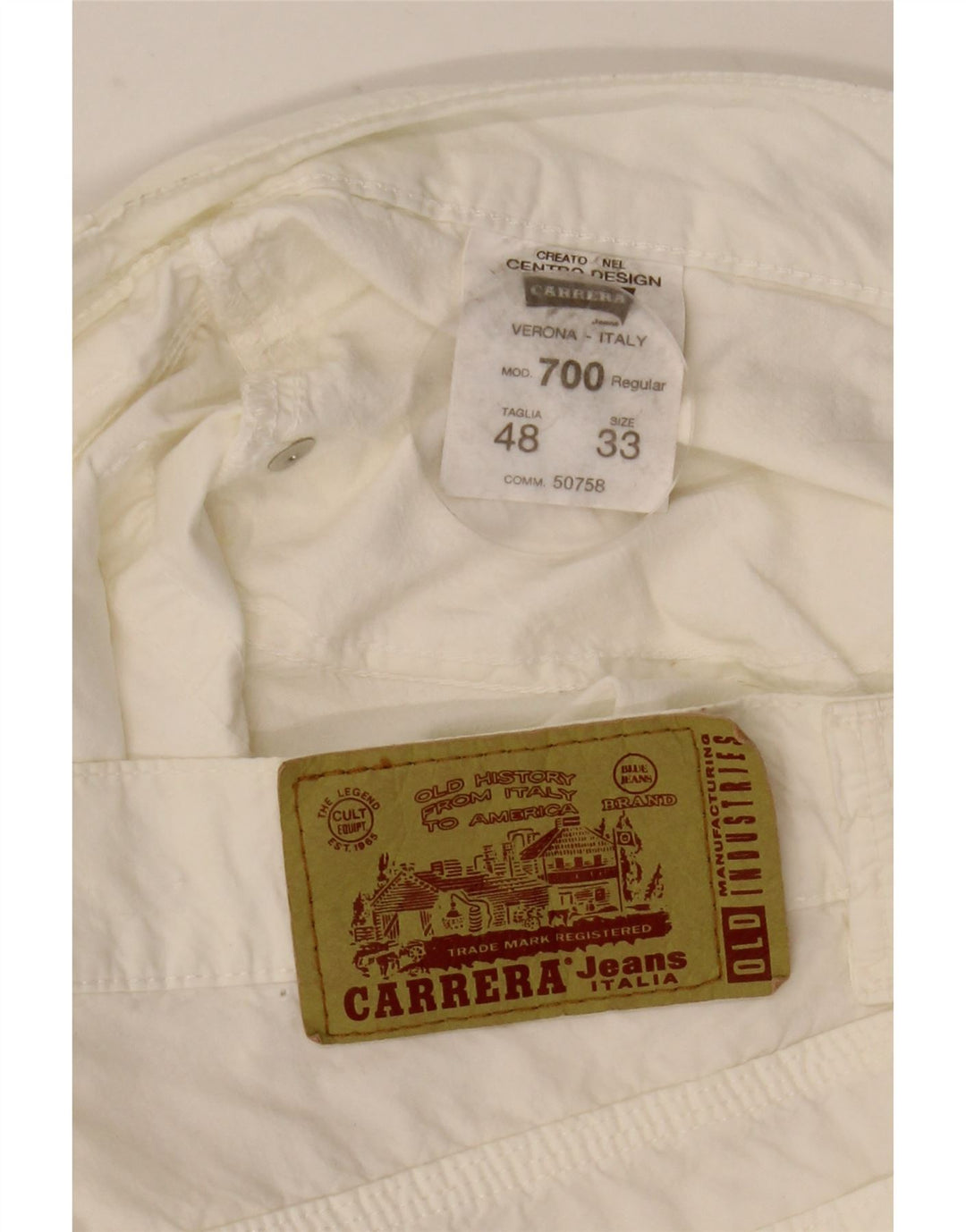 Carrera Mens 700 Regular Fit Casual Pantalones Talla 33 Algodón Blanco