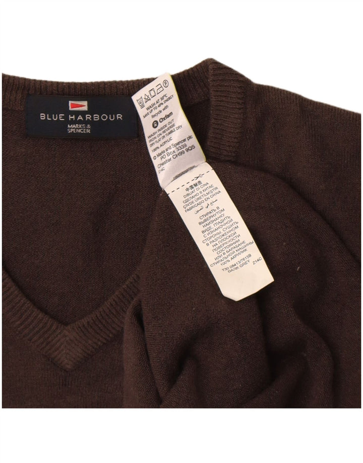 Marks & Spencer Jersey con Cuello en V Azul Harbour para Hombre Marrón Medio