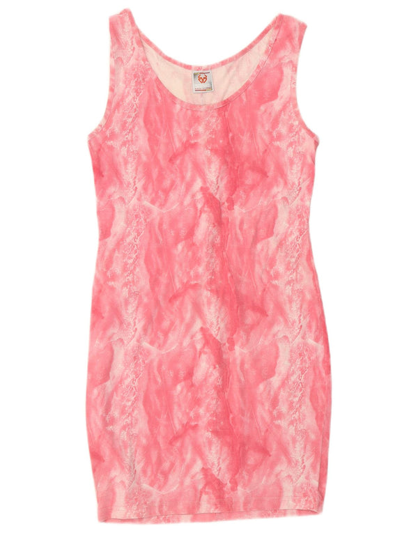 Stefanel Vestido ajustado sin mangas para mujer UK 8 Small Pink Tie Dye