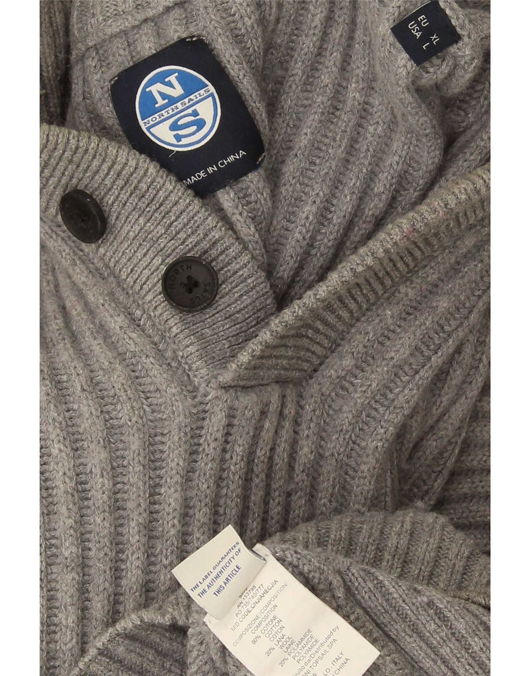 North Sails Jersey De Cuello Con Botones Para Hombre Grande Gris Algodón