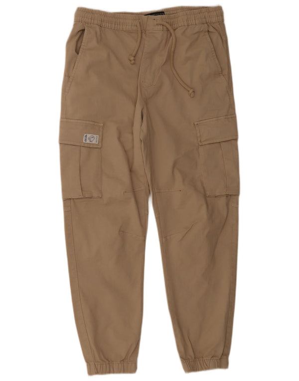 Zara Hombre Joggers Pantalón Cargo Mediano W31 L27 Algodón Beige
