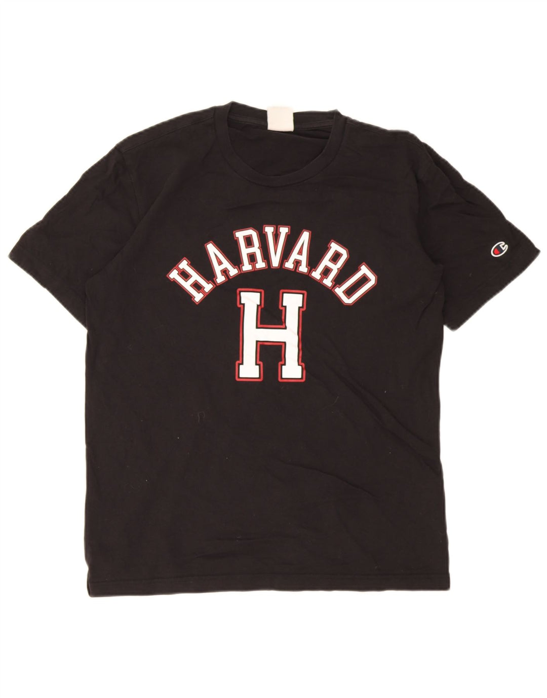 Champion Harvard Graphic Camiseta para hombre, talla mediana, algodón negro