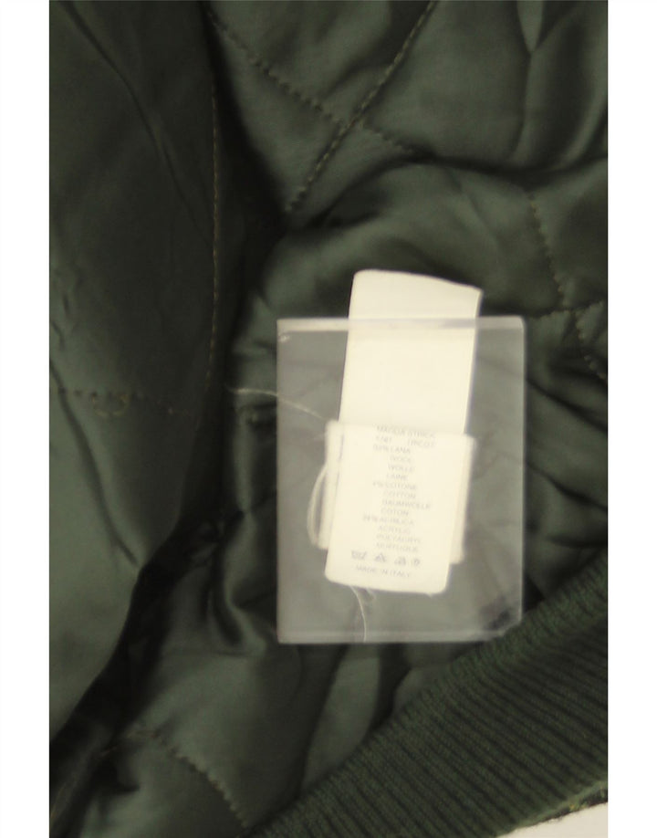 Breco's Chaqueta bomber de ante para hombre IT 50 Cuero verde grande