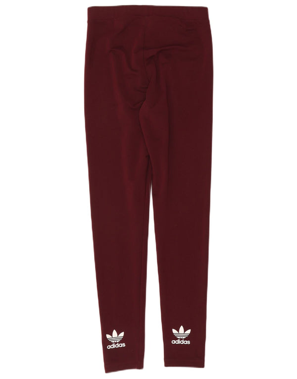 Adidas Leggings gráficos para mujer UK 12 Poliéster burdeos medio