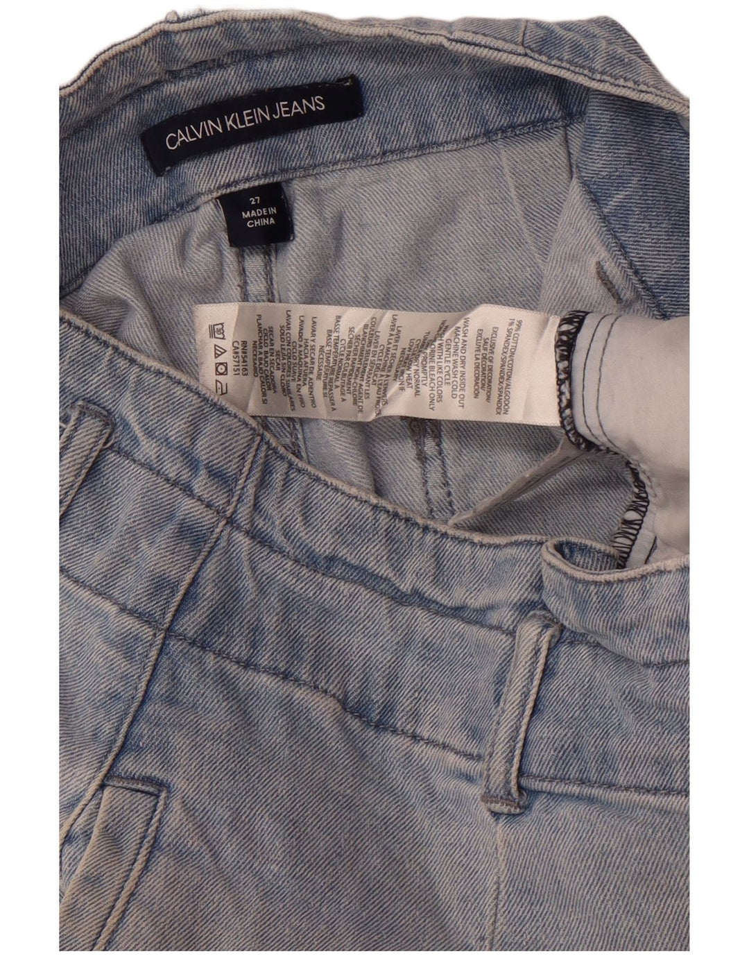 Calvin Klein Pantalones cortos de mezclilla de cintura alta para mujer W27 Algodón azul pequeño