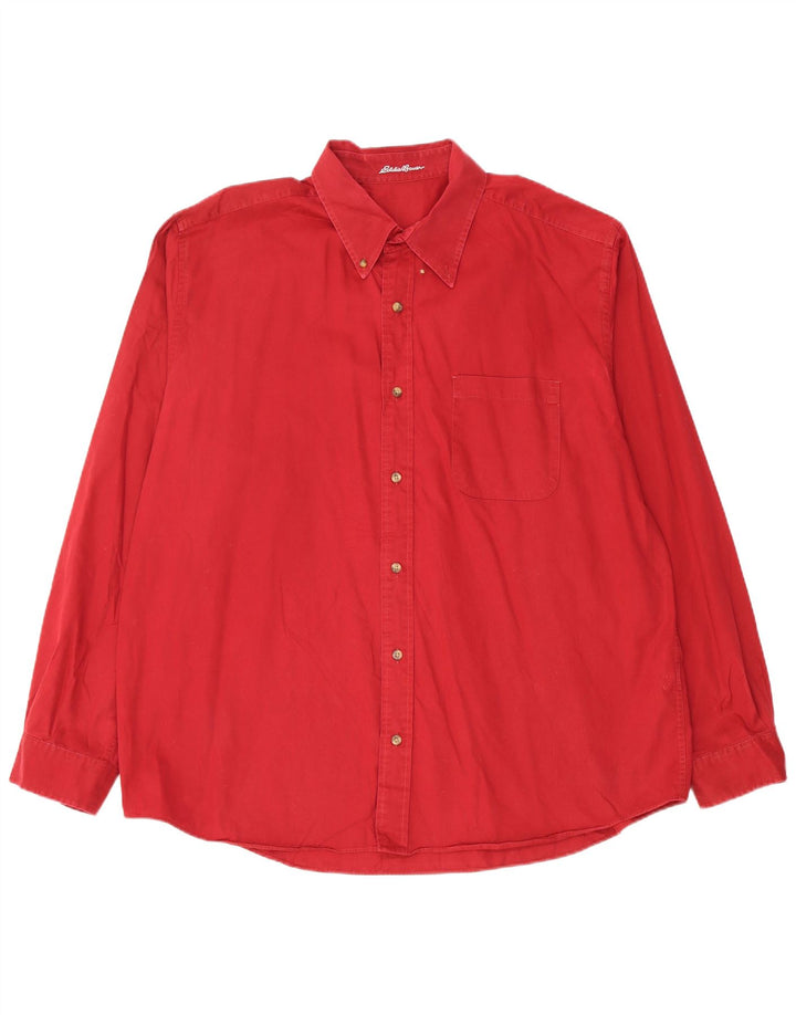 EDDIE BAUER Camisa Hombre XL Algodón Rojo