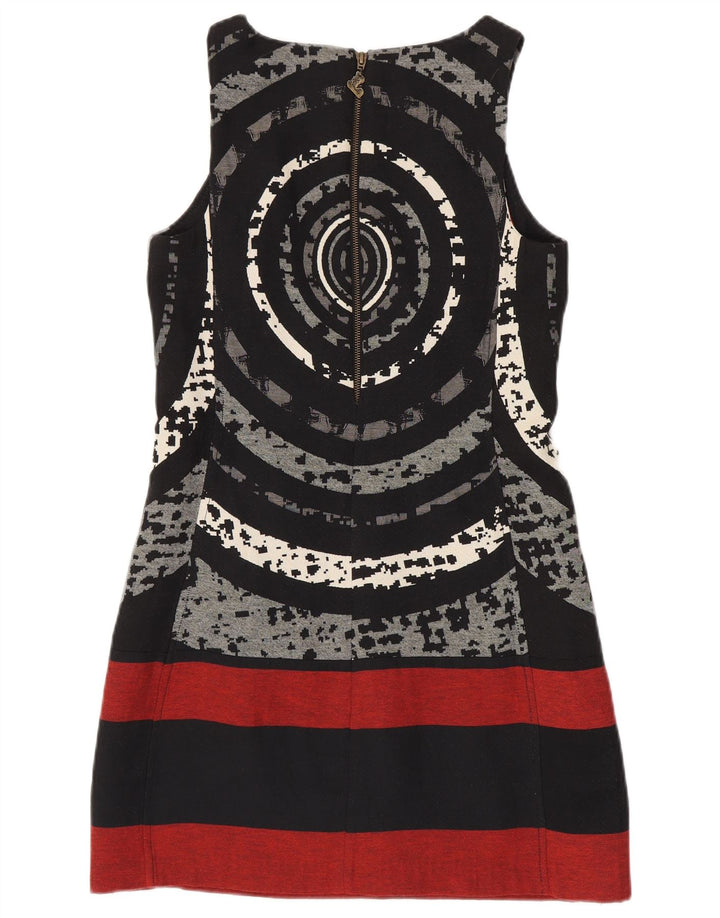 DESIGUAL Vestido tubo sin mangas para mujer EU 38 Medio Negro Geométrico