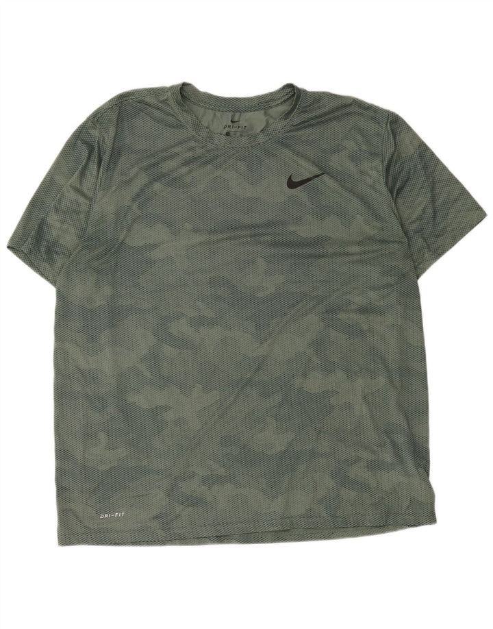 Nike Camiseta Dri Fit para hombre Top 2XL Poliéster de camuflaje verde