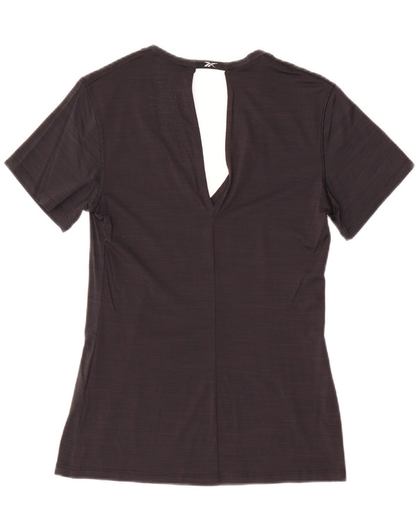 Reebok Camiseta para mujer Top UK 8/10 Small Black Flecked Nylon