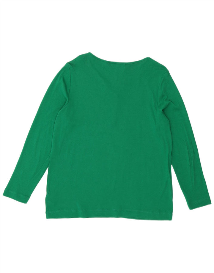 RALPH LAUREN Top Mujer Manga Larga UK 18 XL Algodón Verde