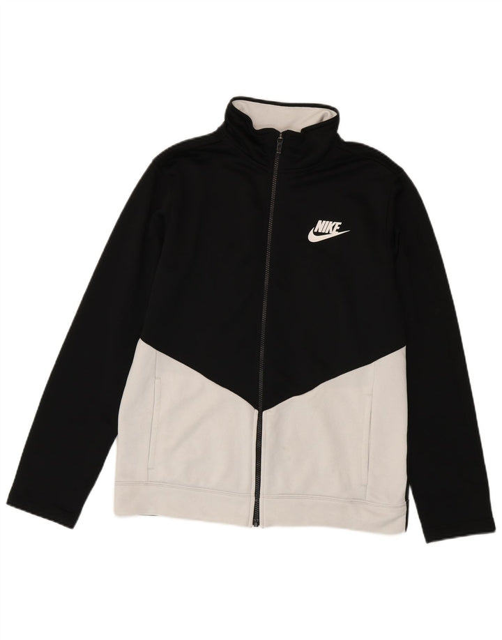 Nike Chaqueta de chándal para niños 13-14 años XL Negro Colorblock Poliéster