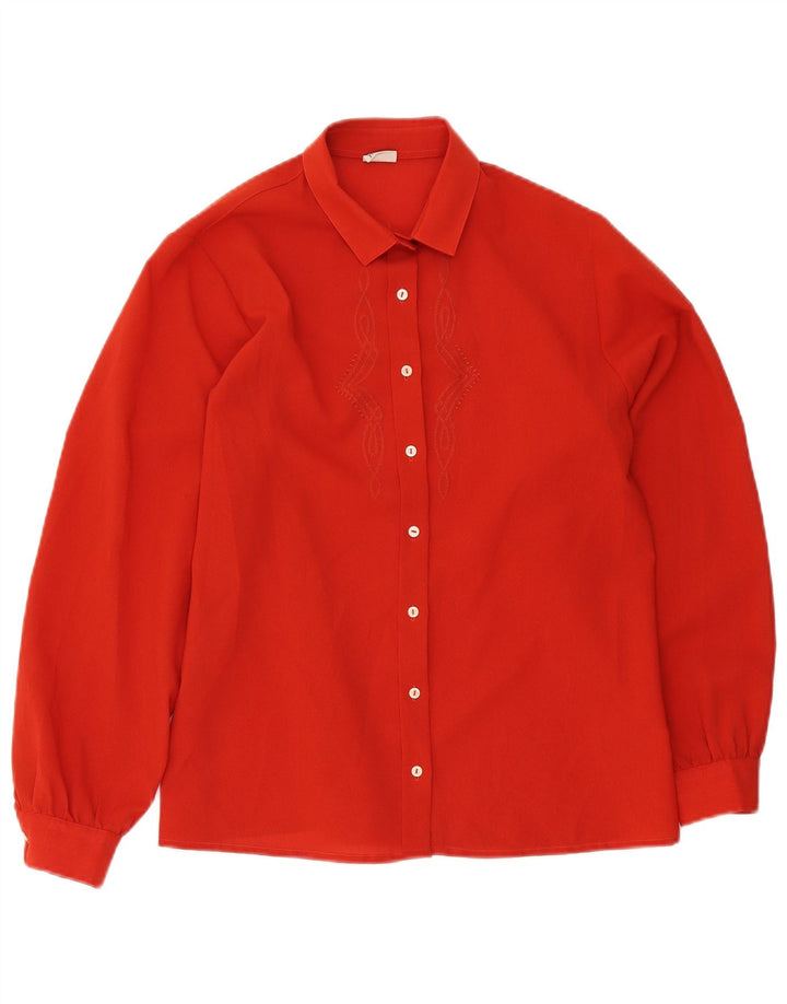 Primavera Firenze Blusa de gran tamaño para mujer US 4 Pequeño Poliéster rojo