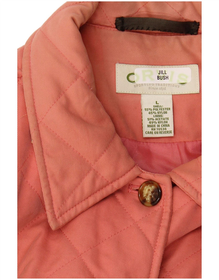 ORVIS Womens Quilted Jacket UK 16 Large Pink Polyester