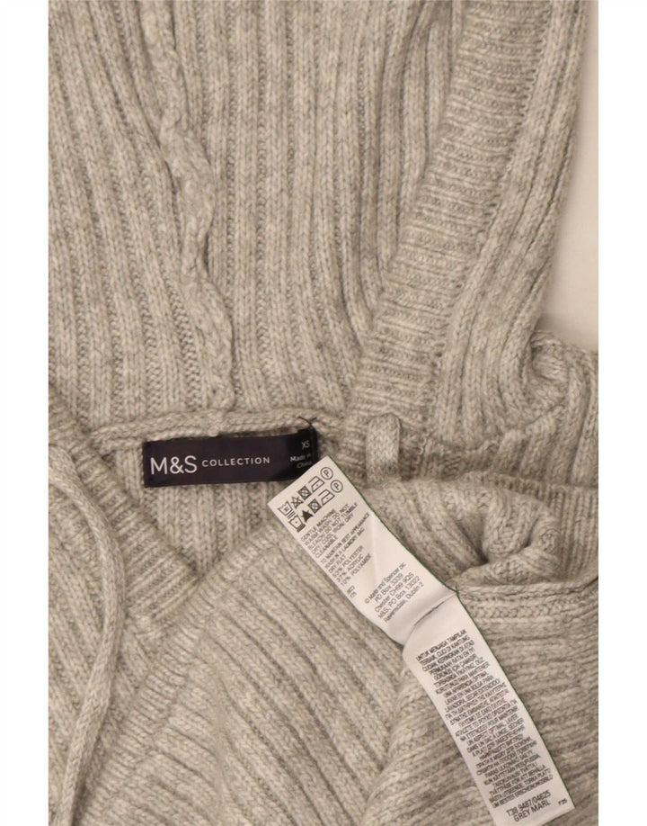Marks & Spencer Jersey con capucha para mujer UK 6 XS Gris Poliéster